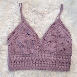 Lavender Crochet Crop Top